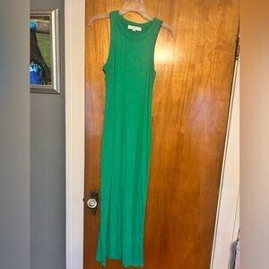LOFT Vibrant Green Sleeveless Maxi Dress